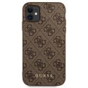 Guess GUHCN61G4GFBR iPhone 11 / Xr 6,1" brązowy/brown hard case 4G Metal Gold Logo