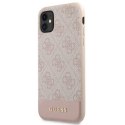 Guess GUHCN61G4GLPI iPhone 11 / Xr 6,1" różowy/pink hard case 4G Stripe Collection