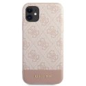 Guess GUHCN61G4GLPI iPhone 11 / Xr 6,1" różowy/pink hard case 4G Stripe Collection