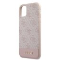 Guess GUHCN61G4GLPI iPhone 11 / Xr 6,1" różowy/pink hard case 4G Stripe Collection