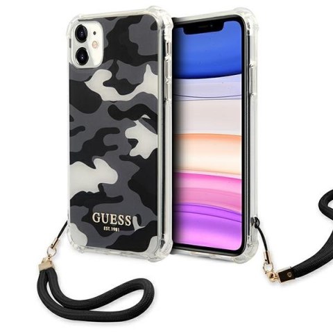 Guess GUHCN61KSARBK iPhone 11 / Xr 6,1" czarny/black hardcase Camo Collection