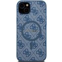 Guess GUHMP15MG4GFRB iPhone 15 Plus / 14 Plus 6.7" niebieski/blue hardcase 4G Collection Leather Metal Logo MagSafe