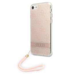 Guess GUOHCI8H4STP iPhone SE 2022 / SE 2020 / 7/ 8 różowy/pink hardcase 4G Print Strap