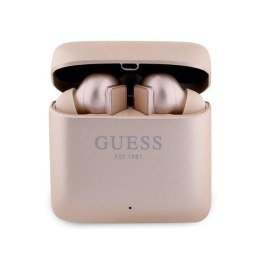 Guess słuchawki Bluetooth GUTWSSU20ALEGP TWS + stacja dokująca różowo złoty/rose gold Printed Logo