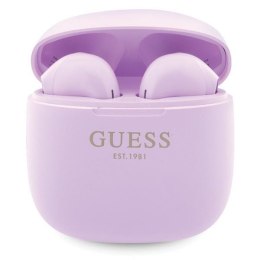 Guess słuchawki Bluetooth GUTWST26PSU TWS + stacja dokująca fioletowy/purple Classic EST Logo