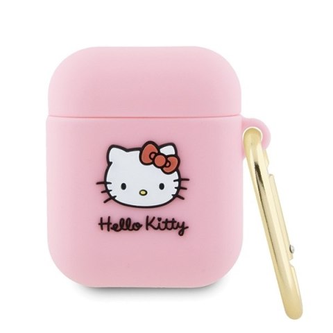 Hello Kitty HKA23DKHSP Airpods 1/2 cover różowy/pink Silicone 3D Kitty Head