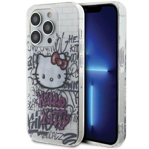 Hello Kitty HKHCP13LHDGPHT iPhone 13 Pro / 13 6.1" biały/white hardcase IML Kitty On Bricks Graffiti