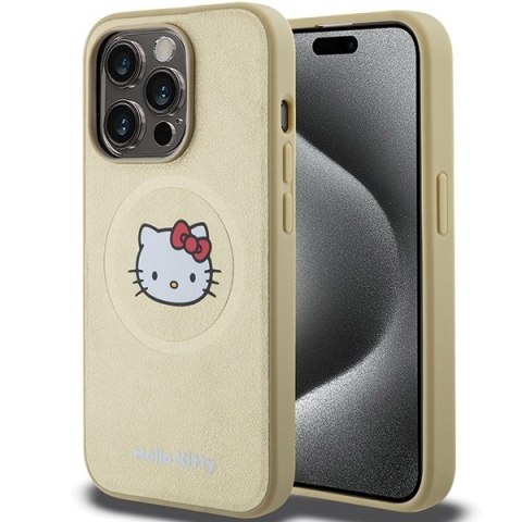 Hello Kitty HKHMP14LPGHCKD iPhone 14 Pro 6.1" złoty/gold hardcase Leather Kitty Head MagSafe