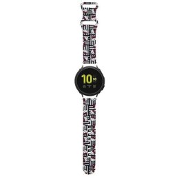 Hello Kitty Pasek Uniwersalny HKUWMSDIESK Silicone Heads & Stripes czarny/black strap 20mm