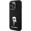 Karl Lagerfeld KLHCP15XSMHKNPK iPhone 15 Pro Max 6.7" czarny/black Silicone Ikonik Metal Pin