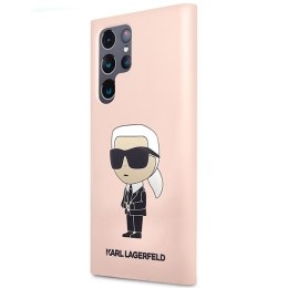 Karl Lagerfeld KLHCS23LSNIKBCP Sam S23 Ultra S918 hardcase różowy/pink Silicone Ikonik