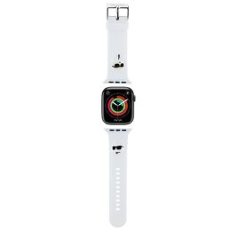 Karl Lagerfeld Pasek KLAWLSLKCNH Apple Watch 42/44/45/49mm biały/white strap 3D Rubber Karl&Choupette Heads