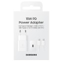 Ład. siec. Samsung EP-T1510XW 15W Fast Charge + kabel USB-C/USB-C biały/white