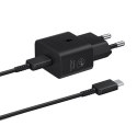 Ład. siec. Samsung EP-T2510XB 25W Fast Charge + kabel USB-C/USB-C czarny/black