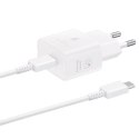 Ład. siec. Samsung EP-T2510XW 25W Fast Charge + kabel USB-C/USB-C biały/white