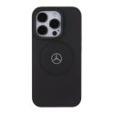 Mercedes MEHMP15X23RMMK iPhone 15 Pro Max 6.7" czarny/black hardcase Crossed Lines Pattern Leather MagSafe