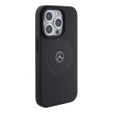 Mercedes MEHMP15X23RMMK iPhone 15 Pro Max 6.7" czarny/black hardcase Crossed Lines Pattern Leather MagSafe