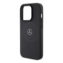 Mercedes MEHMP15X23RMMK iPhone 15 Pro Max 6.7" czarny/black hardcase Crossed Lines Pattern Leather MagSafe