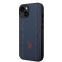 US Polo USHCP14MPFAV iPhone 14 Plus / 15 Plus 6.7" granatowy/navy blue Leather Stitch