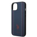 US Polo USHCP14SPFAV iPhone 14 / 15 / 13 6,1" granatowy/navy blue Leather Stitch