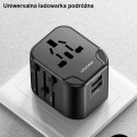 USAMS Adapter siec. 2xUSB T55 12W 4w1 US/AU/EU/UK czarny/black CC173TC01 (US-CC173) Univesal Travel Charger