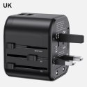 USAMS Adapter siec. 2xUSB T55 12W 4w1 US/AU/EU/UK czarny/black CC173TC01 (US-CC173) Univesal Travel Charger