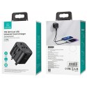 USAMS Adapter siec. 2xUSB T55 12W 4w1 US/AU/EU/UK czarny/black CC173TC01 (US-CC173) Univesal Travel Charger