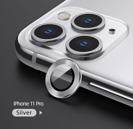 USAMS Camera Lens Glass iPhone 11 Pro metal ring srebrny/silver BH571JTT03 (US-BH571)