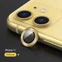 USAMS Camera Lens Glass iPhone 11 metal ring żółty/yellow BH572JTT06 (US-BH572)