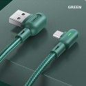 USAMS Kabel MicroUSB 2A 1,2m kątowy u57 zielony/green SJ458USB02 (US-SJ458)