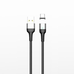 USAMS Kabel magnetyczny U28 lightning 2.4A Fast Charge 1m pleciony szary/grey SJ326USB03 (US-SJ326)