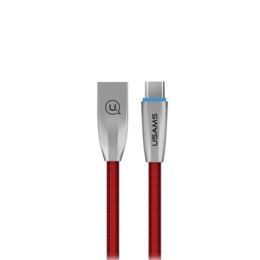 USAMS Kabel pleciony U-Light USB-C czerwony/red 1,2m TCZSUSB04 (US-SJ184)