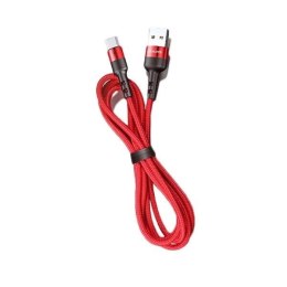 USAMS Kabel pleciony U26 lightning 1m 1szt. for set 2A Fast Charging czerwony/red SJ311IP02 (US-SJ311)