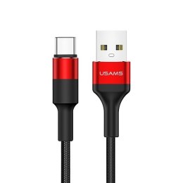 USAMS Kabel pleciony U5 2A USB-C czerwon y/red 1,2m SJ221TC02 (US-SJ221)