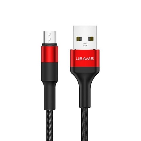 USAMS Kabel pleciony U5 2A micro USB czerwony/red 1,2m SJ224USB02 (US-SJ224)