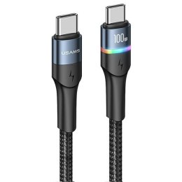 USAMS Kabel pleciony U76 USB-C na USB-C 100W PD Fast Charging 1.2m czarny/black SJ537USB01(US-SJ537)