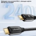 USAMS Kabel pleciony U82 USB-C na USB-C 1.2m 240W PD 3.1 Fast Charging czarny/black SJ580USB01 (US-SJ580)