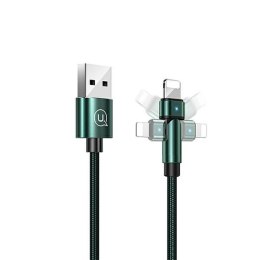 USAMS Kabel pleciony obrotowy U60 2A Lightning zielony/green 1m SJ476USB02 (US-SJ476)