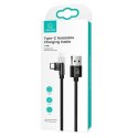 USAMS Kabel pleciony obrotowy U60 2A USB-C czarny/black 1m SJ477USB01 (US-SJ477)