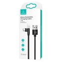 USAMS Kabel pleciony obrotowy U60 2A microUSB czarny/black 1m SJ478USB01 (US-SJ478)