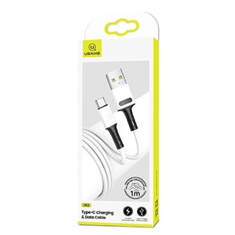 USAMS Kabel U52 USB-C 2A Fast Charge 1m biały/white SJ436USB01 (US-SJ436)