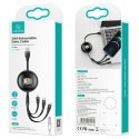 USAMS Kabel U69 3w1 1m czarny/black (lightning/microUSB/USB-C) SJ508USB01 (US-SJ508)