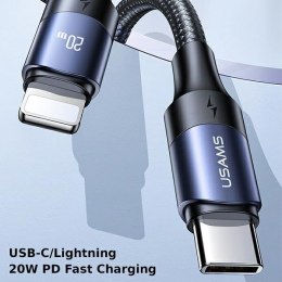 USAMS Kabel U71 USB-C na Lightning 1,2m 20W PD Fast Charge czarny/black SJ521USB01 (US-SJ521)