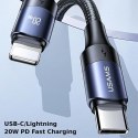 USAMS Kabel U71 USB-C na Lightning 2m 20W PD Fast Charge czarny/black SJ522USB01 (US-SJ522)