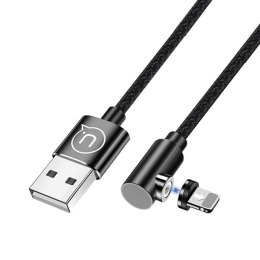 USAMS Kabel USB-A/Lightning 1m kątowy magnetyczny U54 czarny/black SJ444USB01 (US-SJ444)