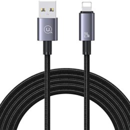 USAMS Kabel USB na Lightning 2,4A 2m Fast Charging stalowy/tarnish SJ669USB01 (US-SJ669)