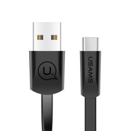 USAMS Kabel płaski U2 USB-C 1,2m czarny/black SJ200TC01 (US-SJ200)