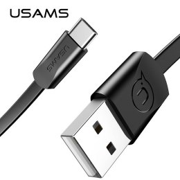 USAMS Kabel płaski U2 USB-C 1,2m czarny/black SJ200TC01 (US-SJ200)