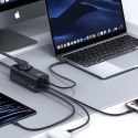 USAMS Listwa zasilająca 67W 3x USB-C + USB Fast Charging Extension Cable EU czarny/black CC225TC01 (US-CC225)