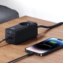 USAMS Listwa zasilająca 67W 3x USB-C + USB Fast Charging Extension Cable EU czarny/black CC225TC01 (US-CC225)